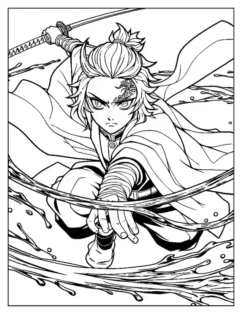 Desenho de Demon Slayer para imprimir