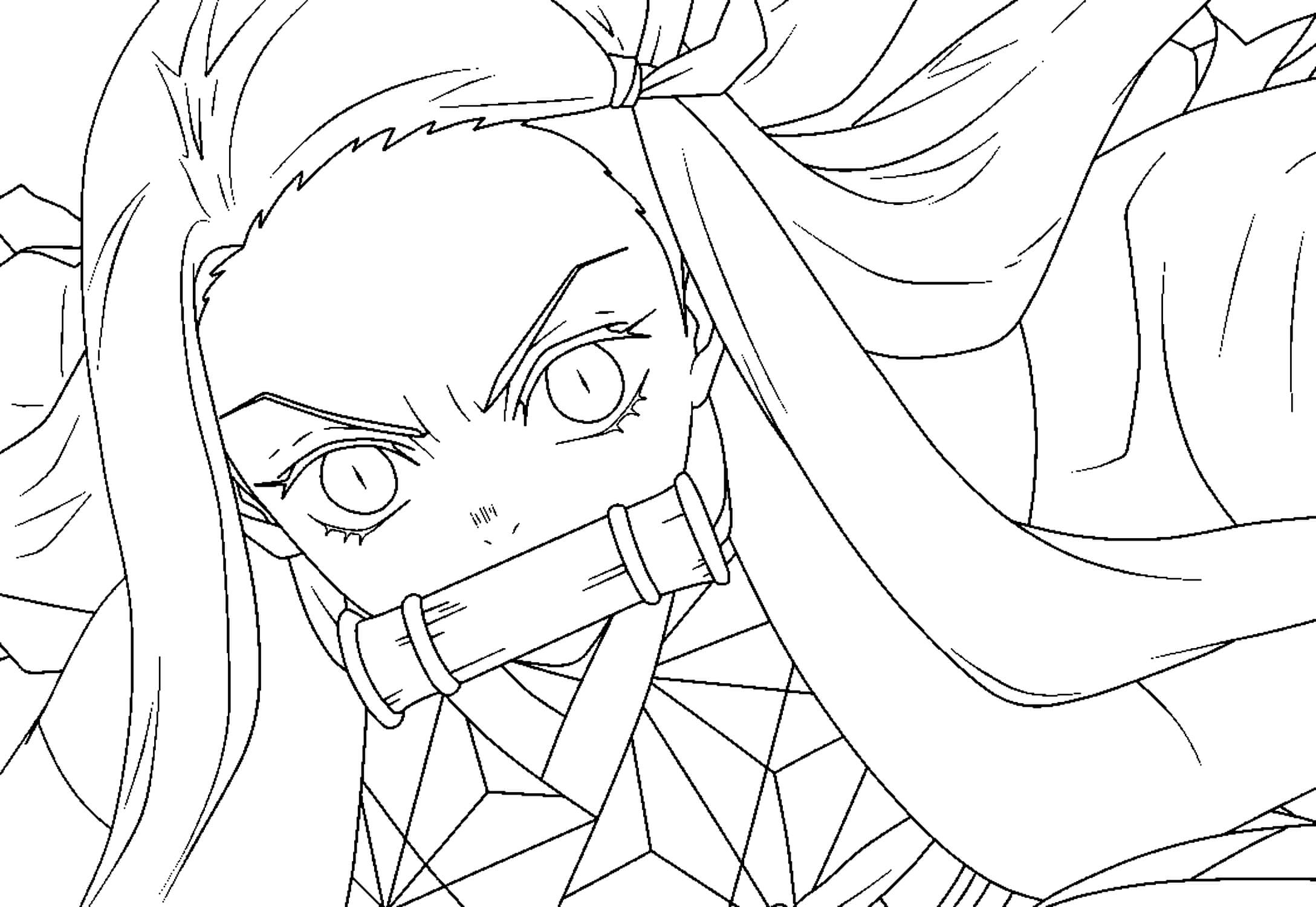Desenho de Demon Slayer para imprimir