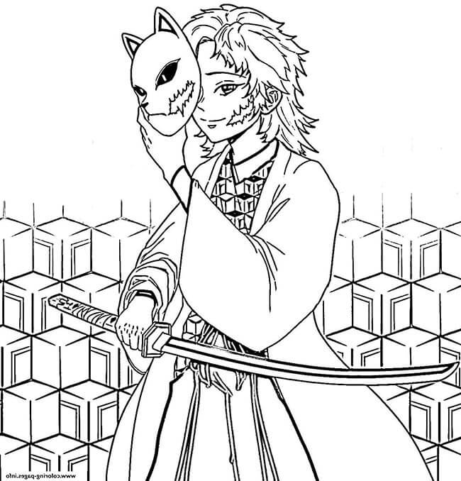 Desenho de Demon Slayer para imprimir