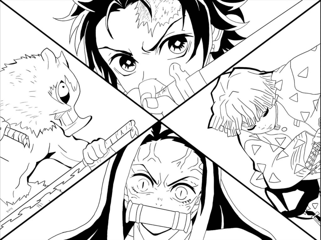 Desenho de Demon Slayer para imprimir