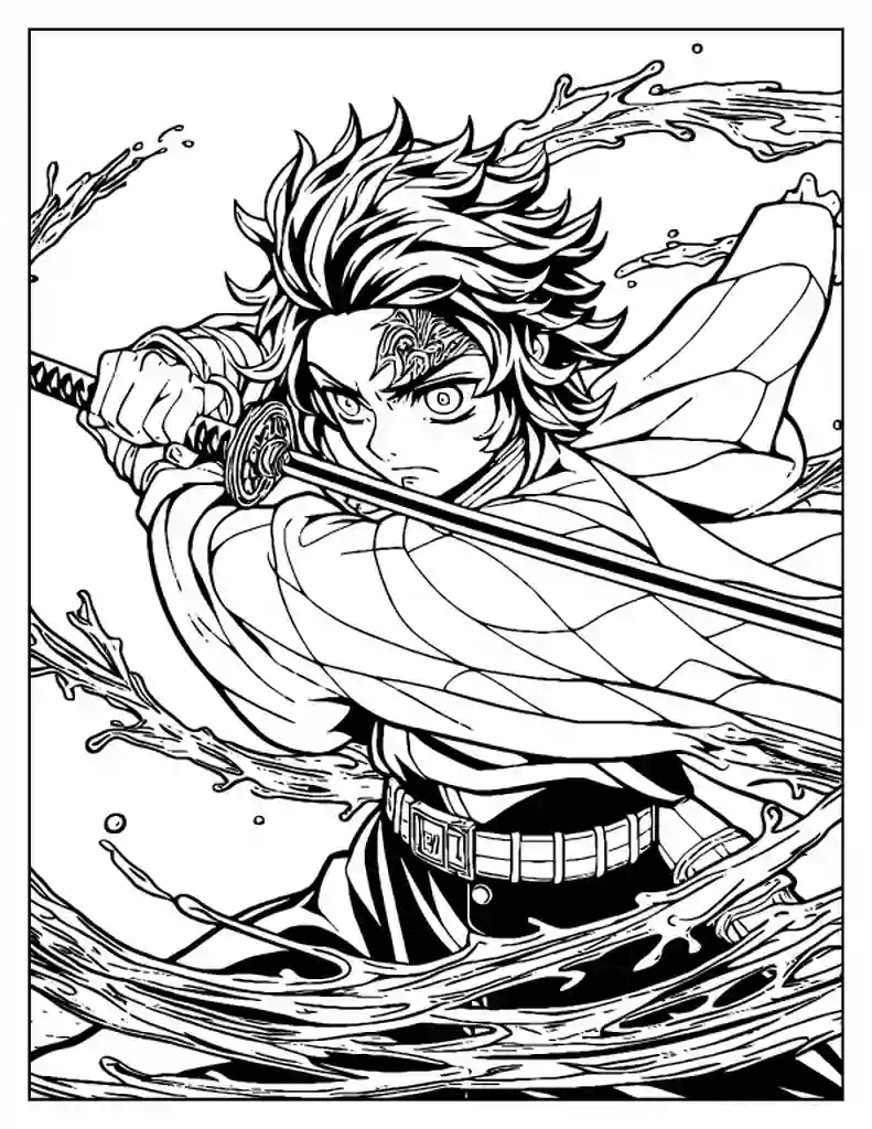 Desenho de Demon Slayer para imprimir