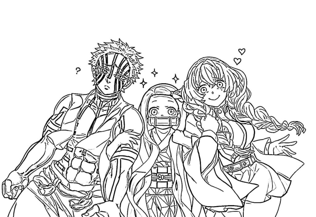 Desenho de Demon Slayer para imprimir
