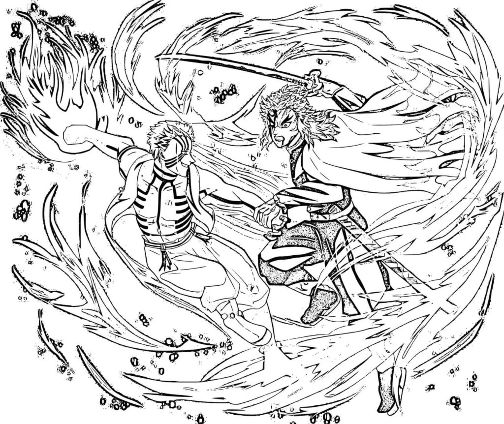 Desenho de Demon Slayer para imprimir