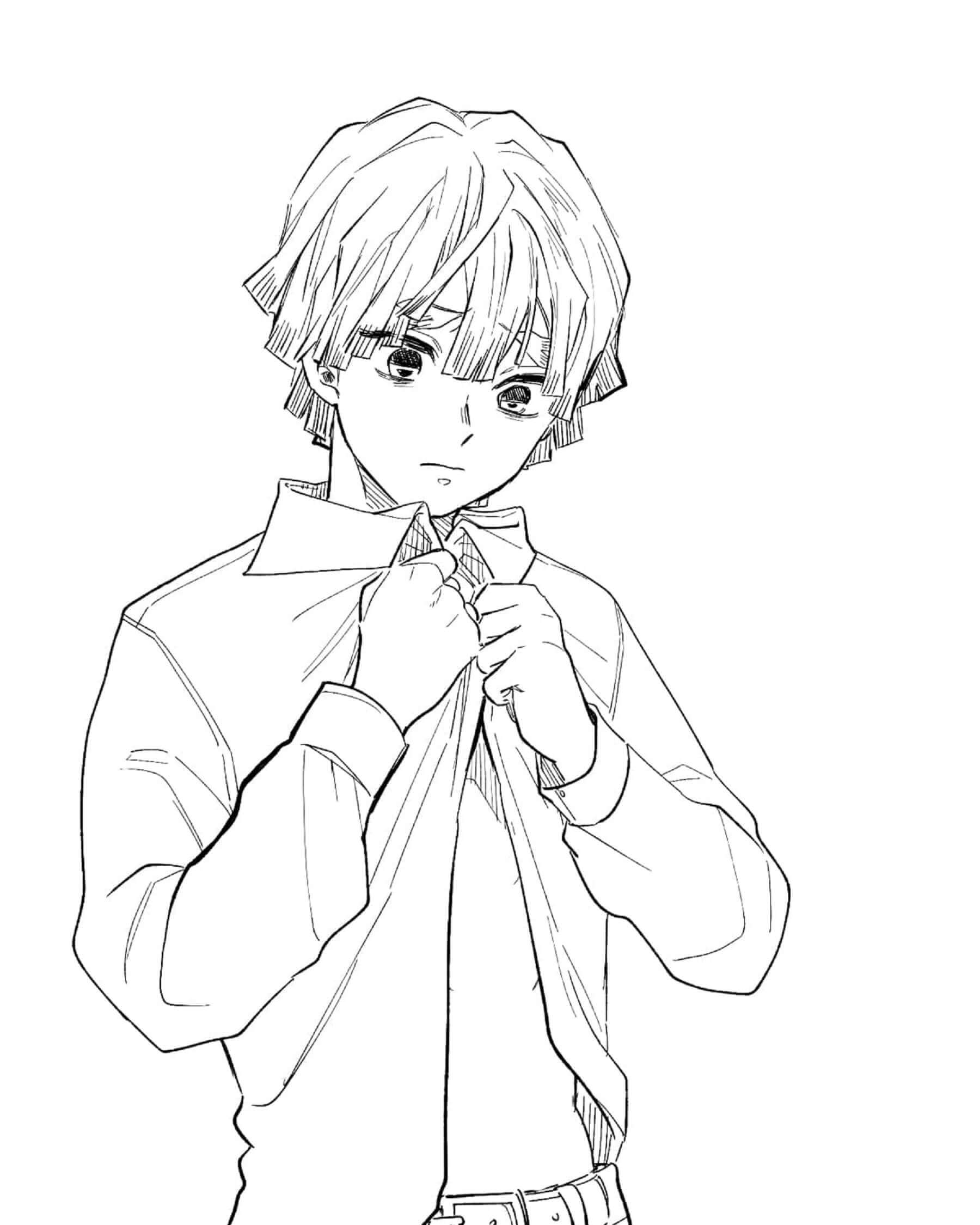 Desenho de Demon Slayer para imprimir