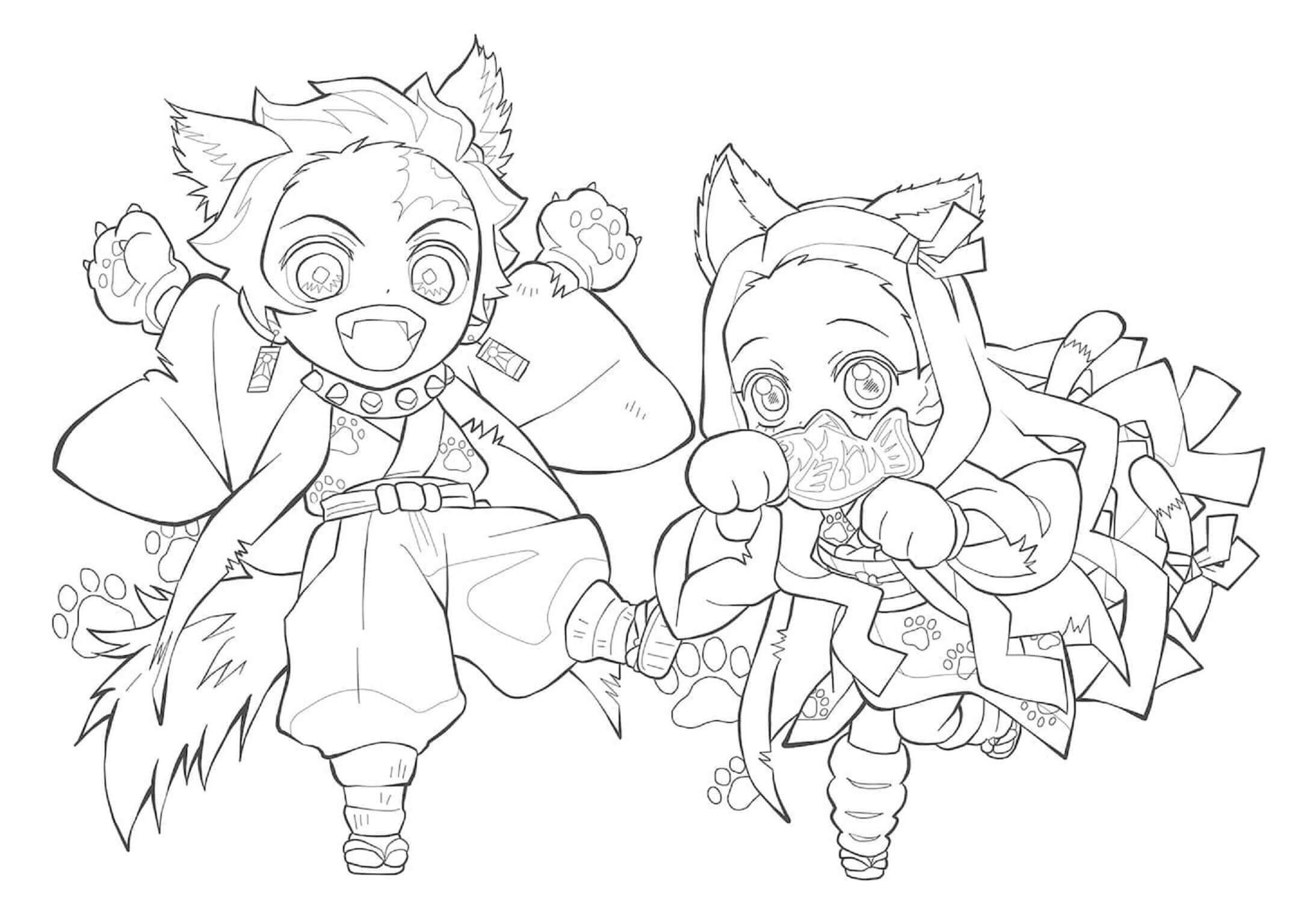Desenho de Demon Slayer para imprimir