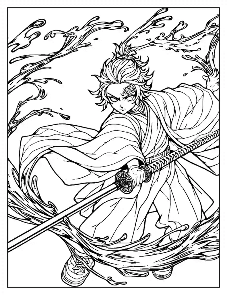 Desenho de Demon Slayer para imprimir