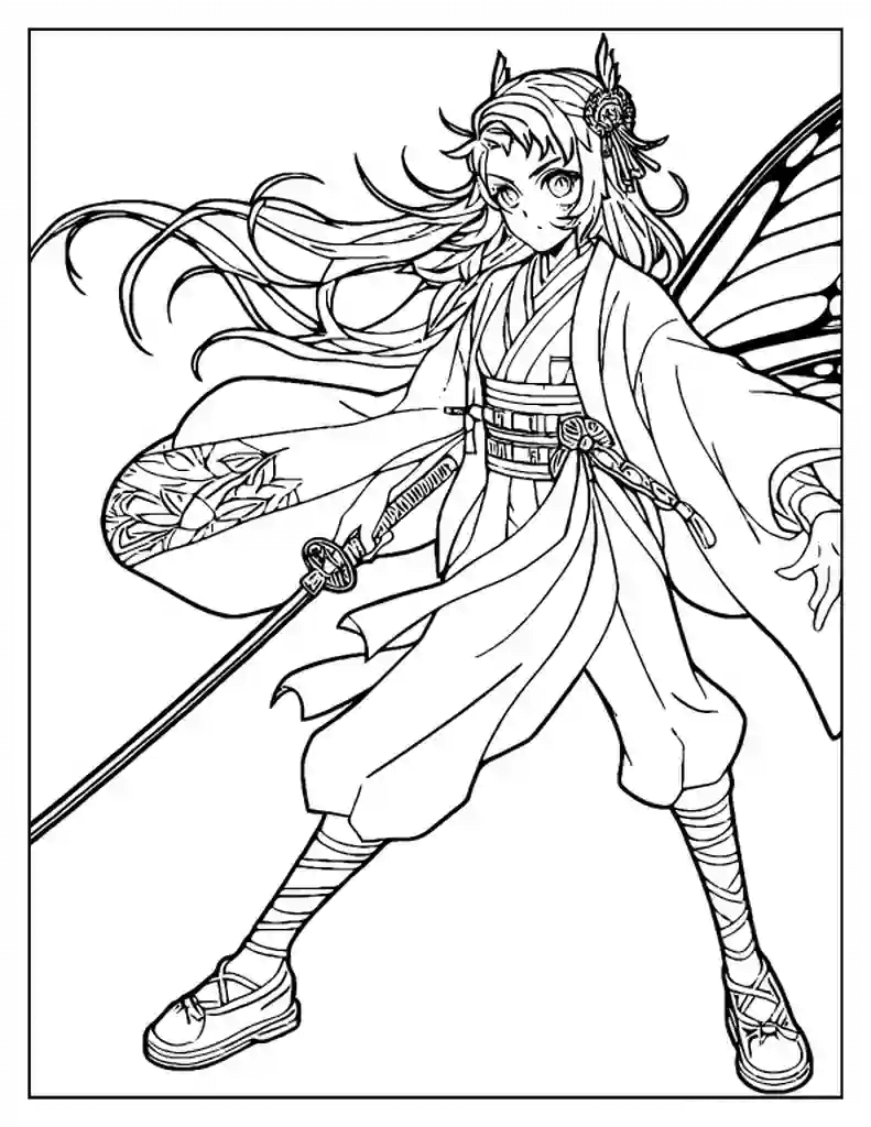 Desenho de Demon Slayer para imprimir