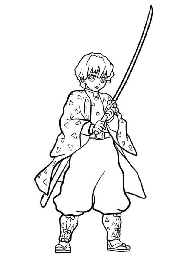 Desenho de Demon Slayer para imprimir