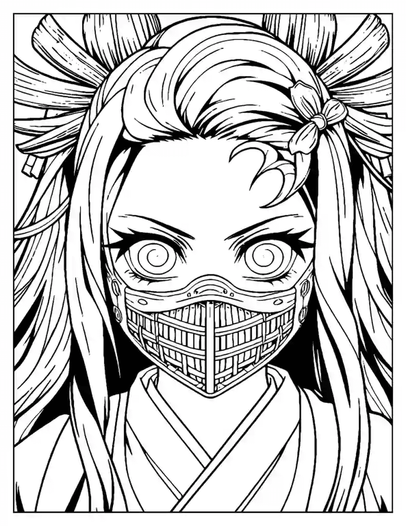 Desenho de Demon Slayer para imprimir