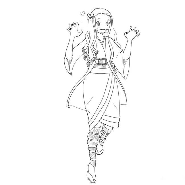 Desenho de Demon Slayer para imprimir
