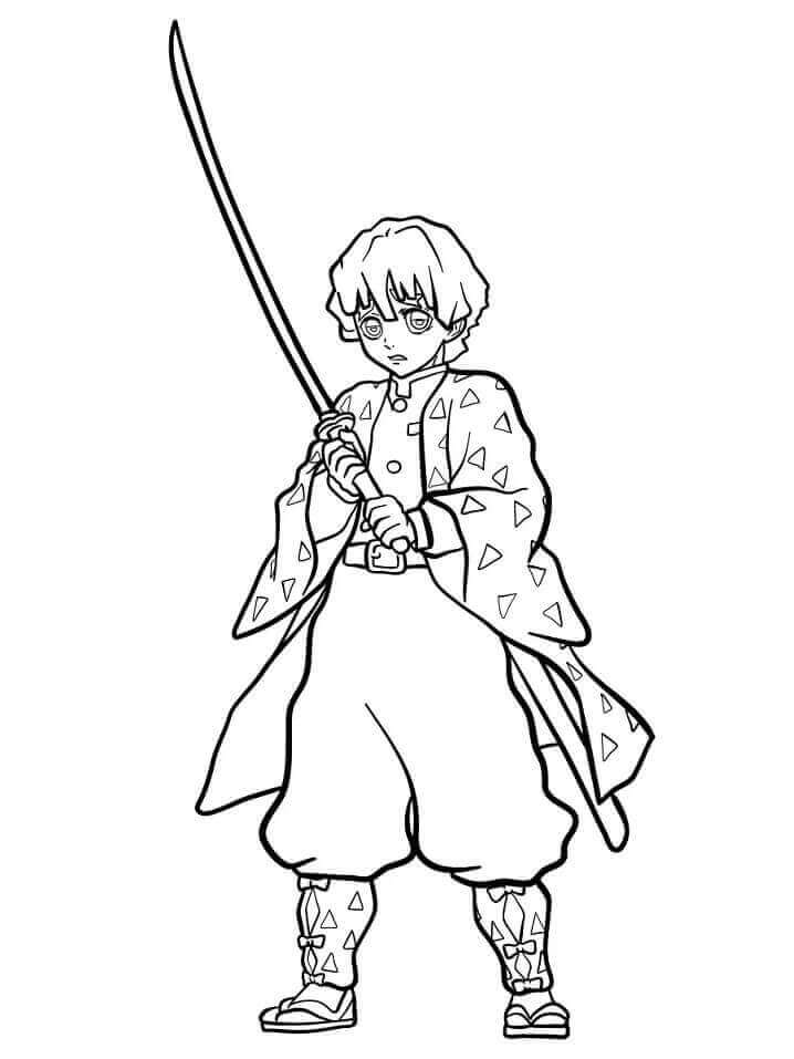 Desenho de Demon Slayer para imprimir