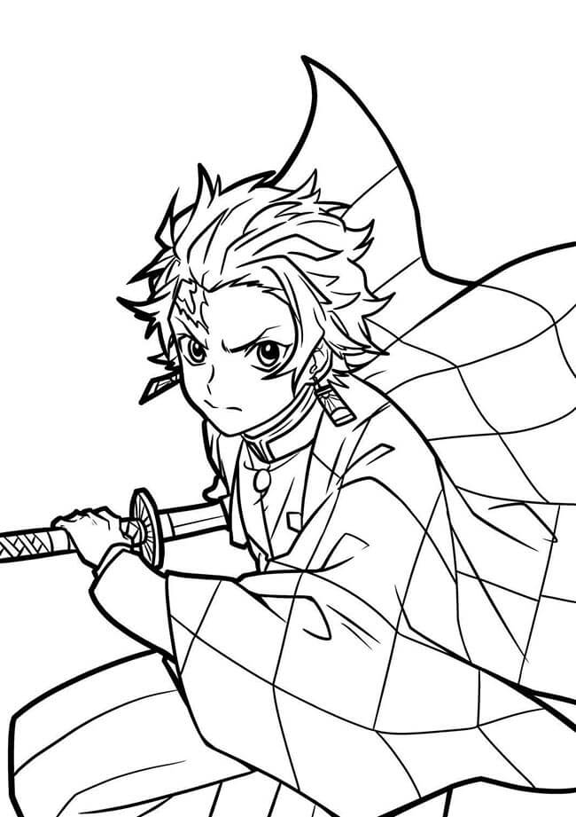 Desenho de Demon Slayer para imprimir