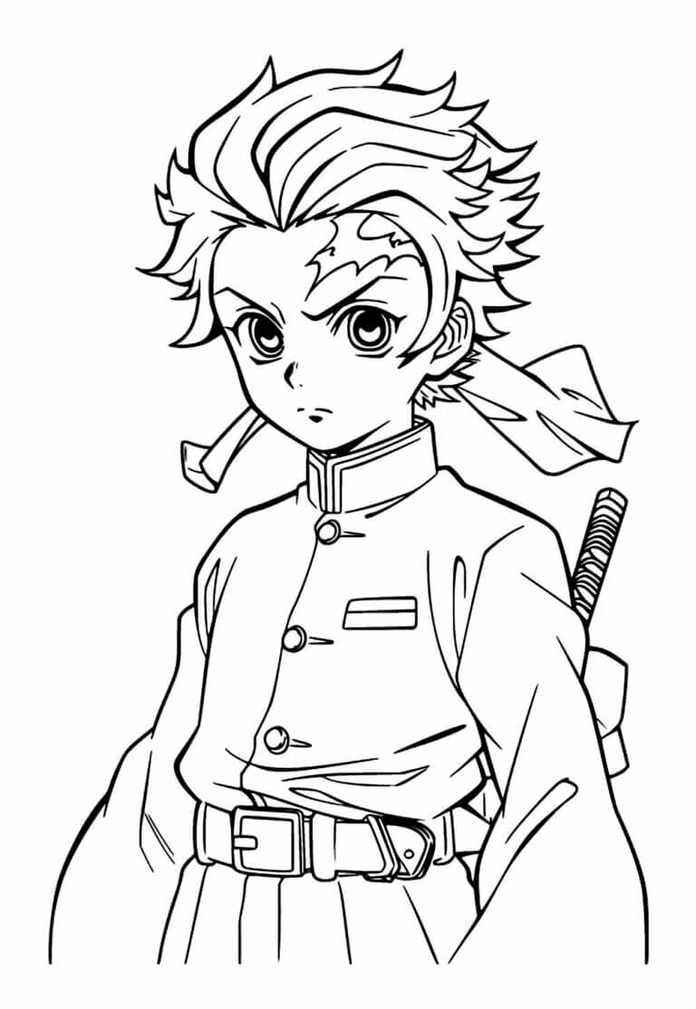 Desenho de Demon Slayer para imprimir