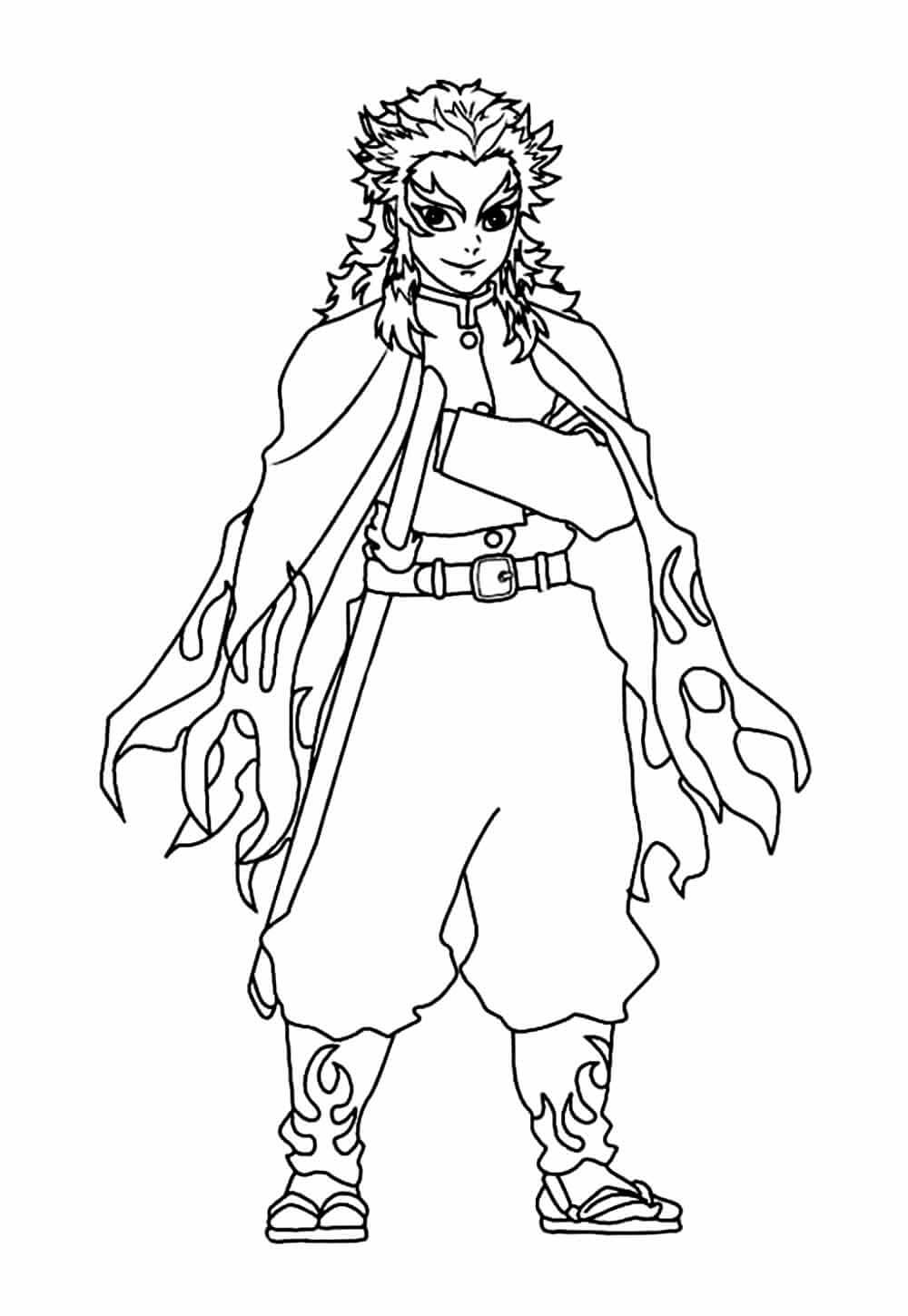 Desenho de Demon Slayer para imprimir