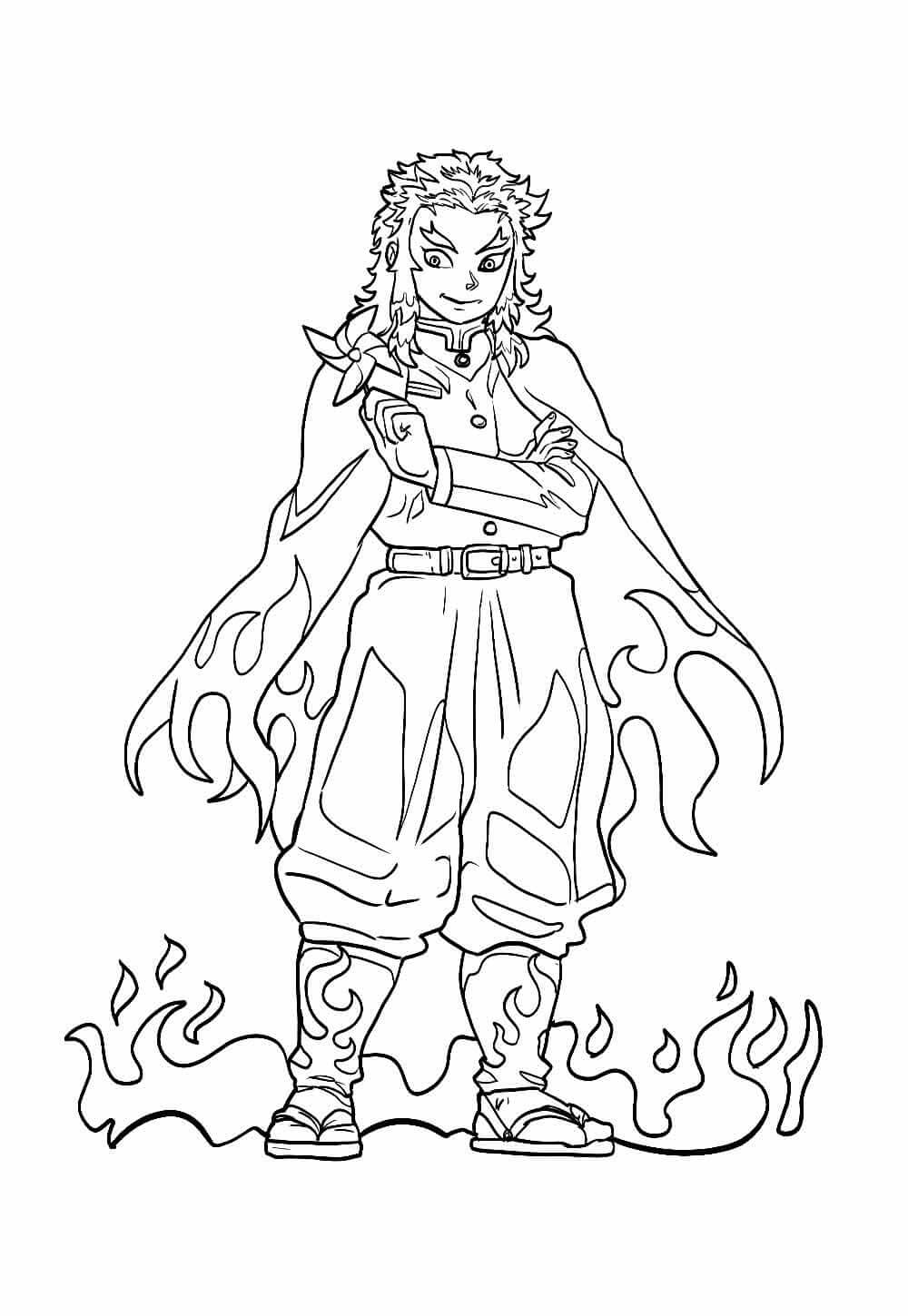 Desenho de Demon Slayer para imprimir