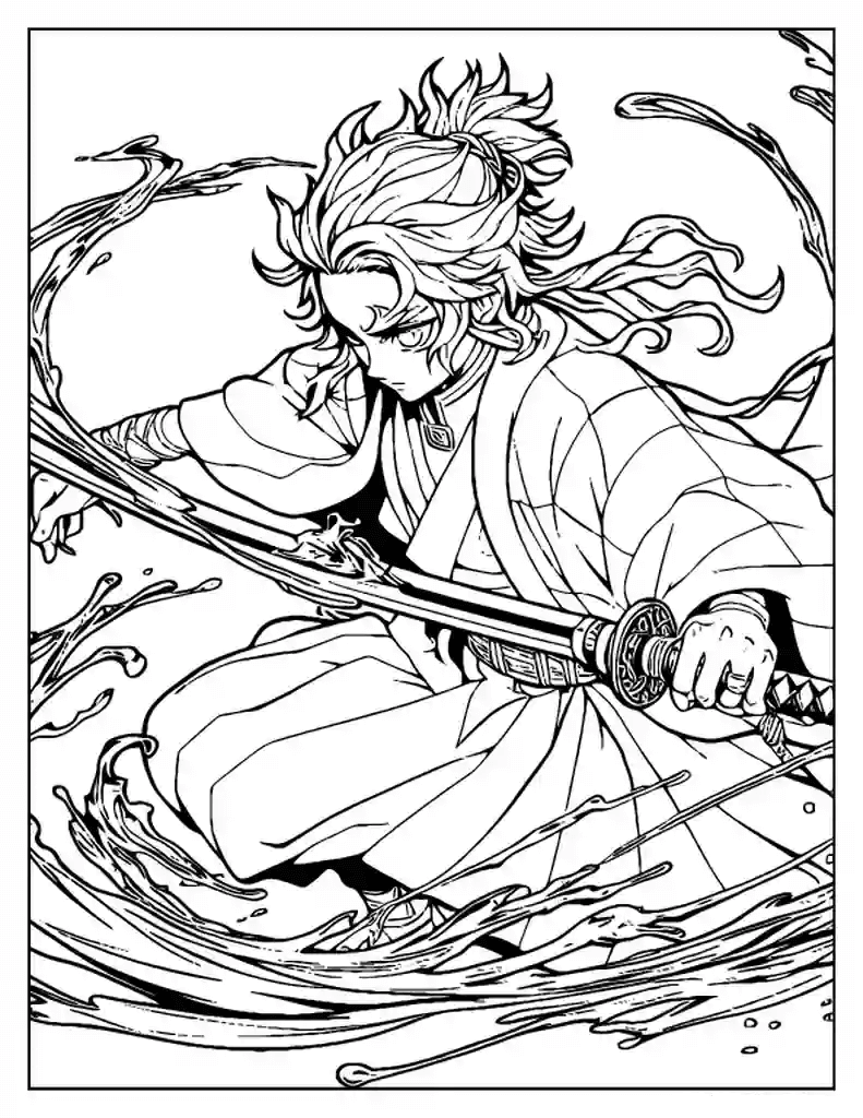 Desenho de Demon Slayer para imprimir