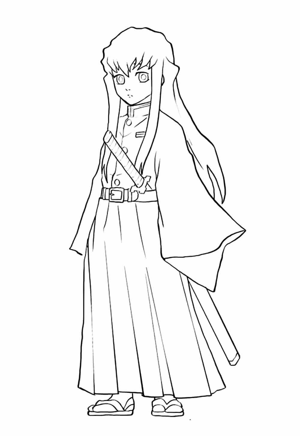 Desenho de Demon Slayer para imprimir