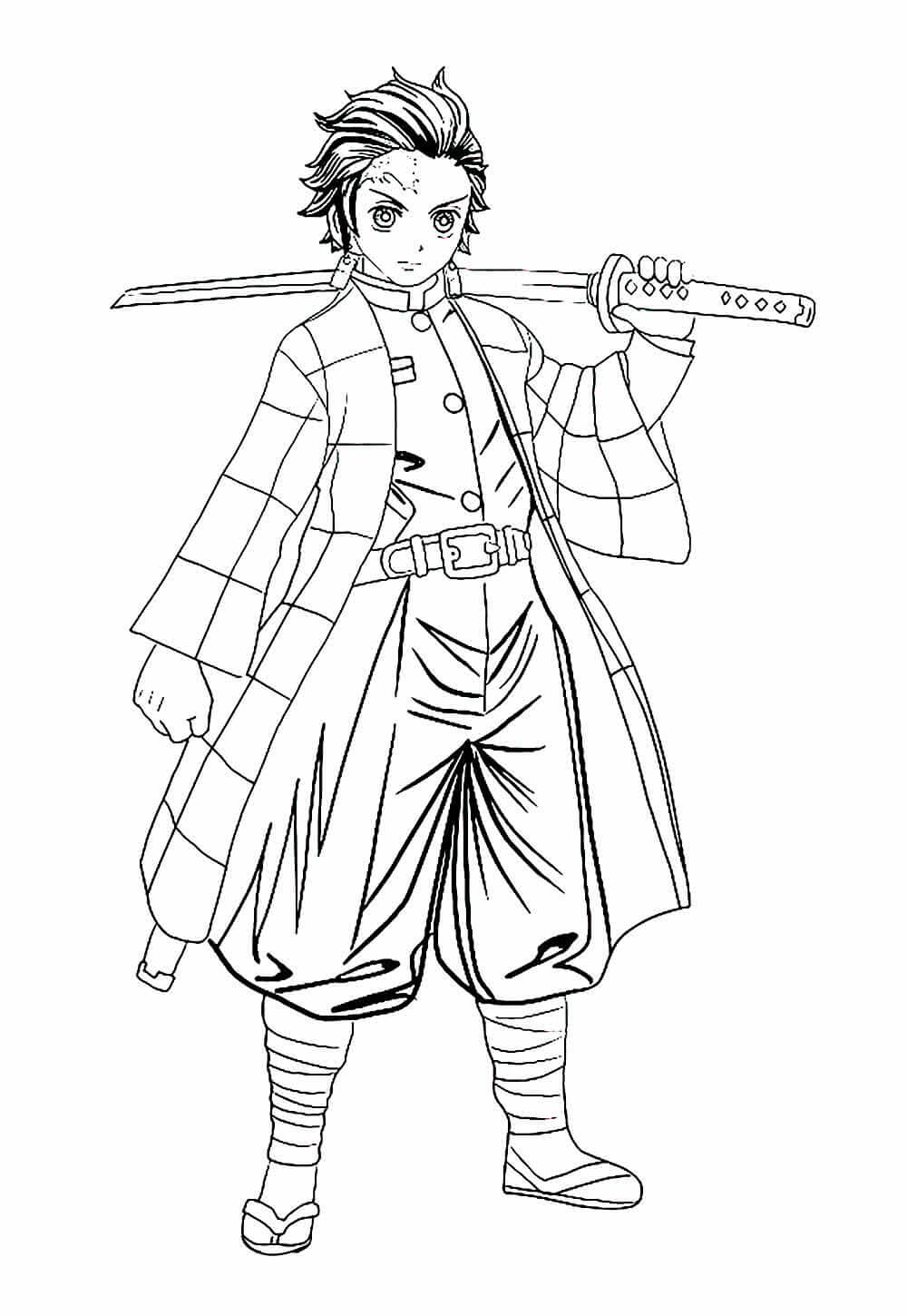 Demon Slayer para Colorir e Imprimir