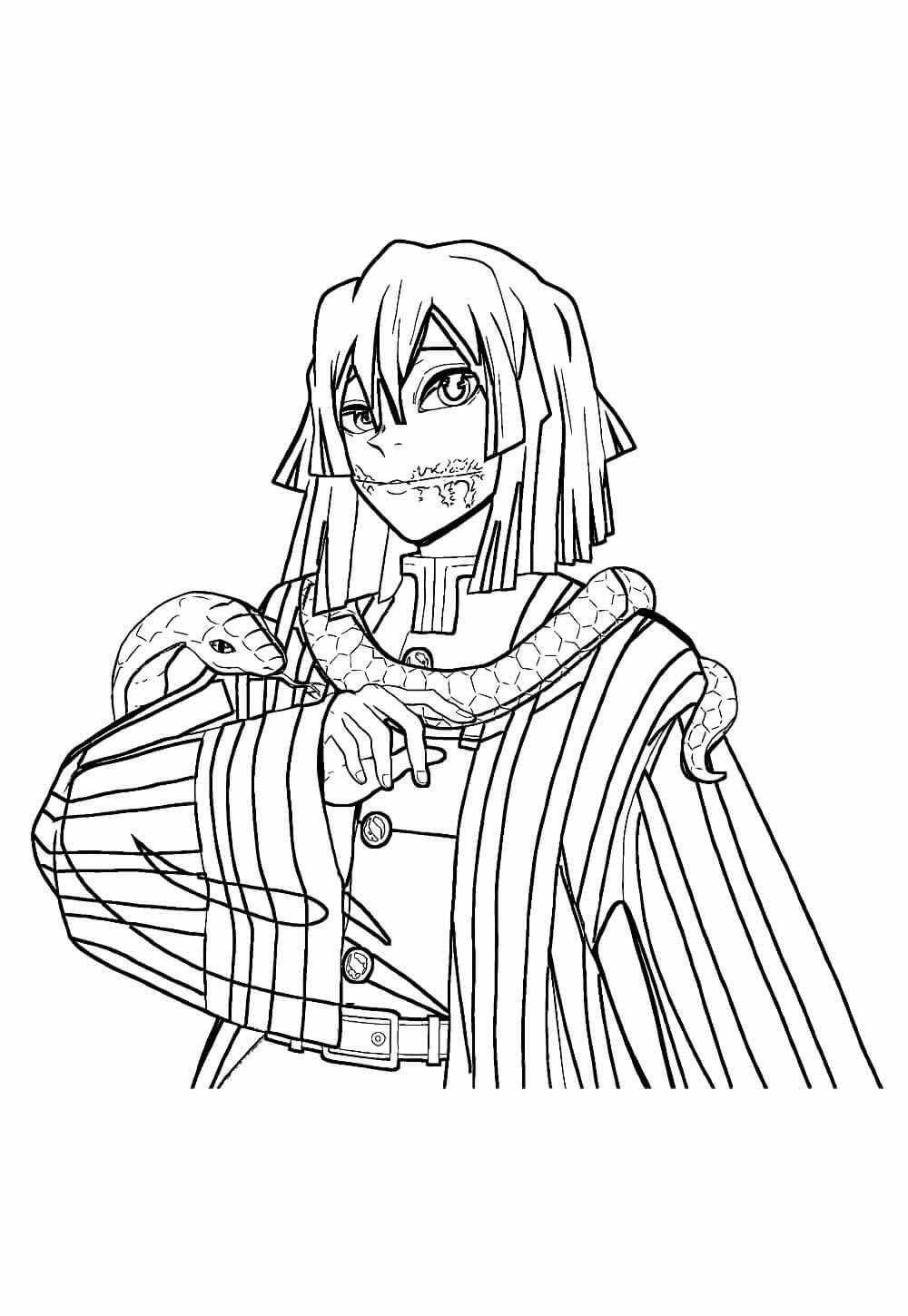 Desenho de Demon Slayer para imprimir