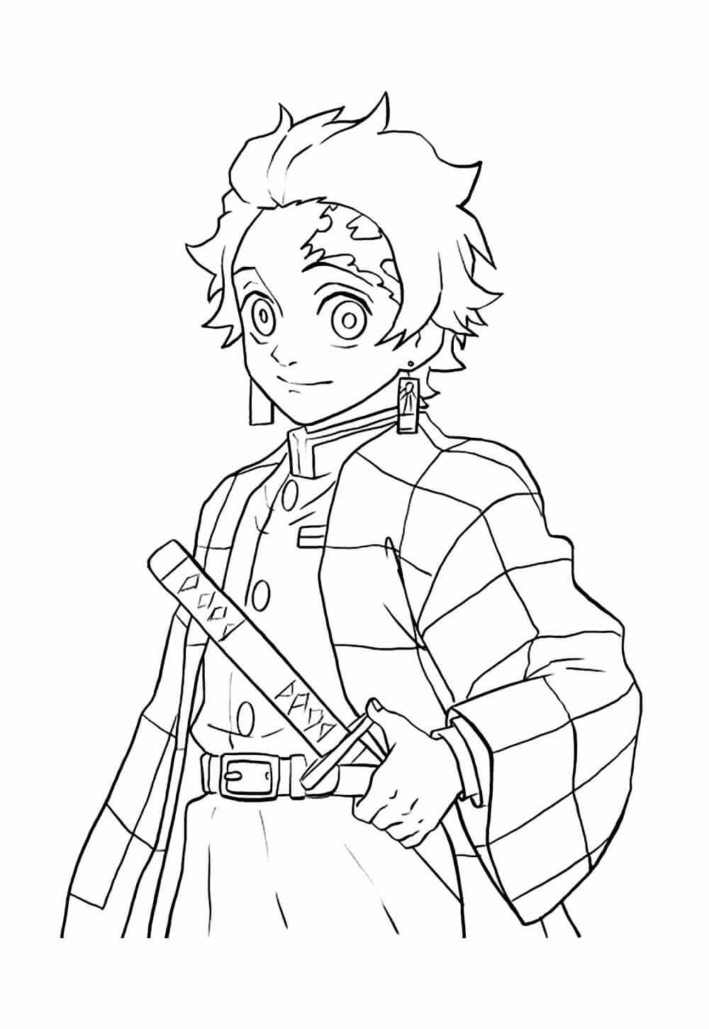 Demon Slayer para Colorir e Imprimir