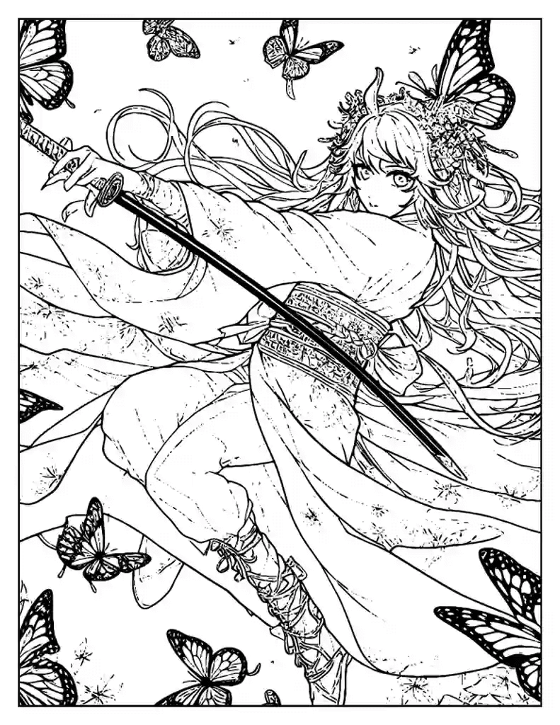 Desenho de Demon Slayer para imprimir