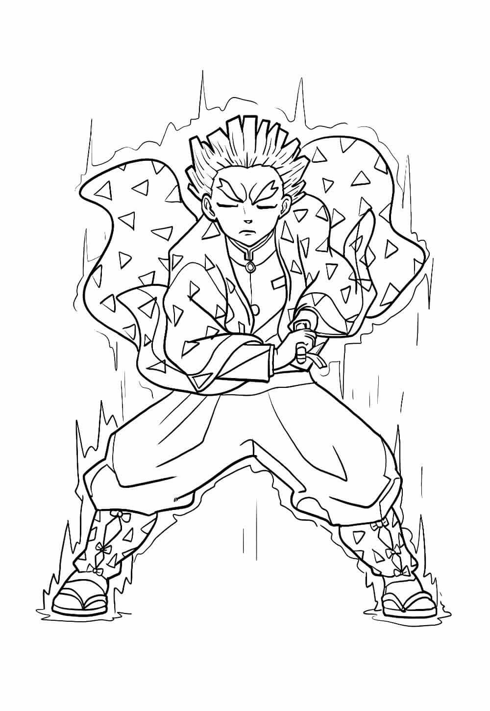 Desenho de Demon Slayer para imprimir