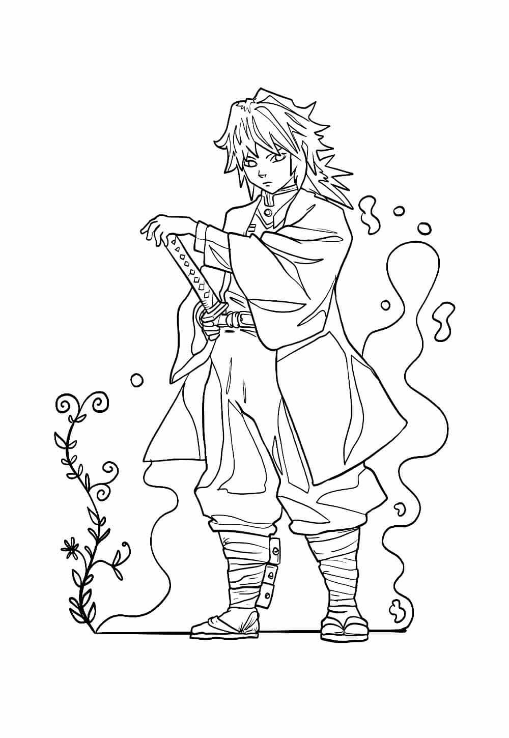 Desenho de Demon Slayer para imprimir