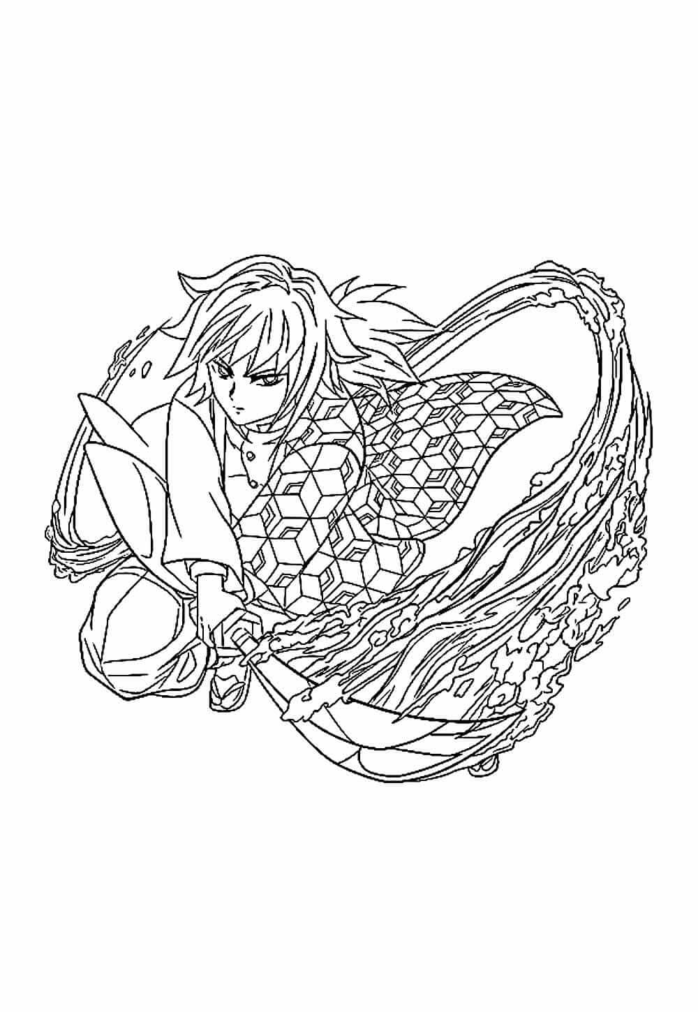Desenho de Demon Slayer para imprimir