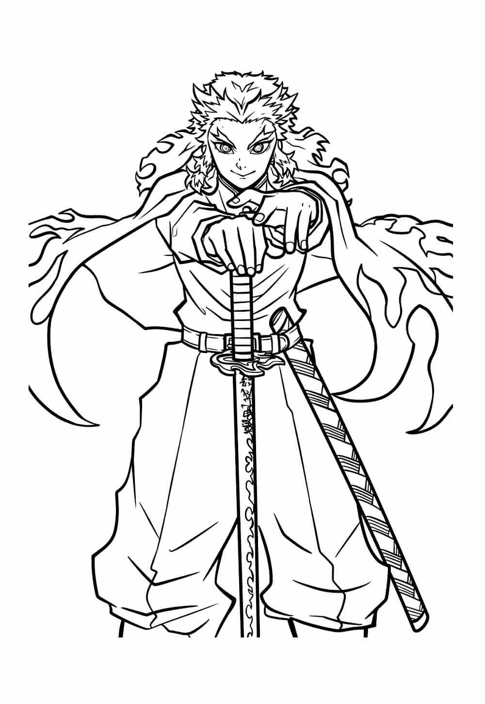 Desenho de Demon Slayer para imprimir