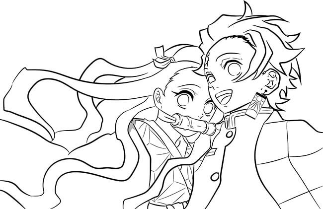 Desenho de Demon Slayer para imprimir