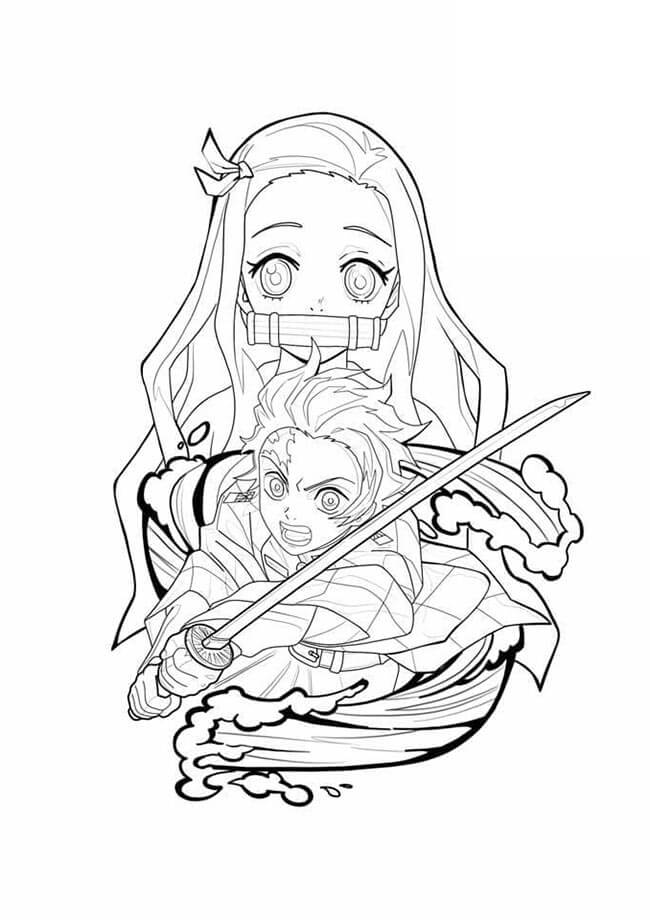 Desenho de Demon Slayer para imprimir