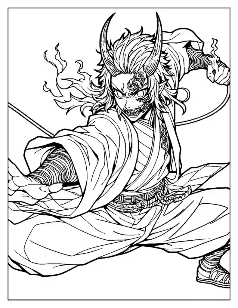 Desenho de Demon Slayer para imprimir
