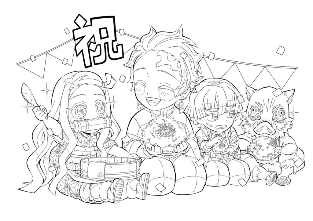 Desenho de Demon Slayer para imprimir