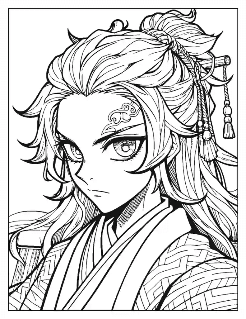 Desenho de Demon Slayer para imprimir