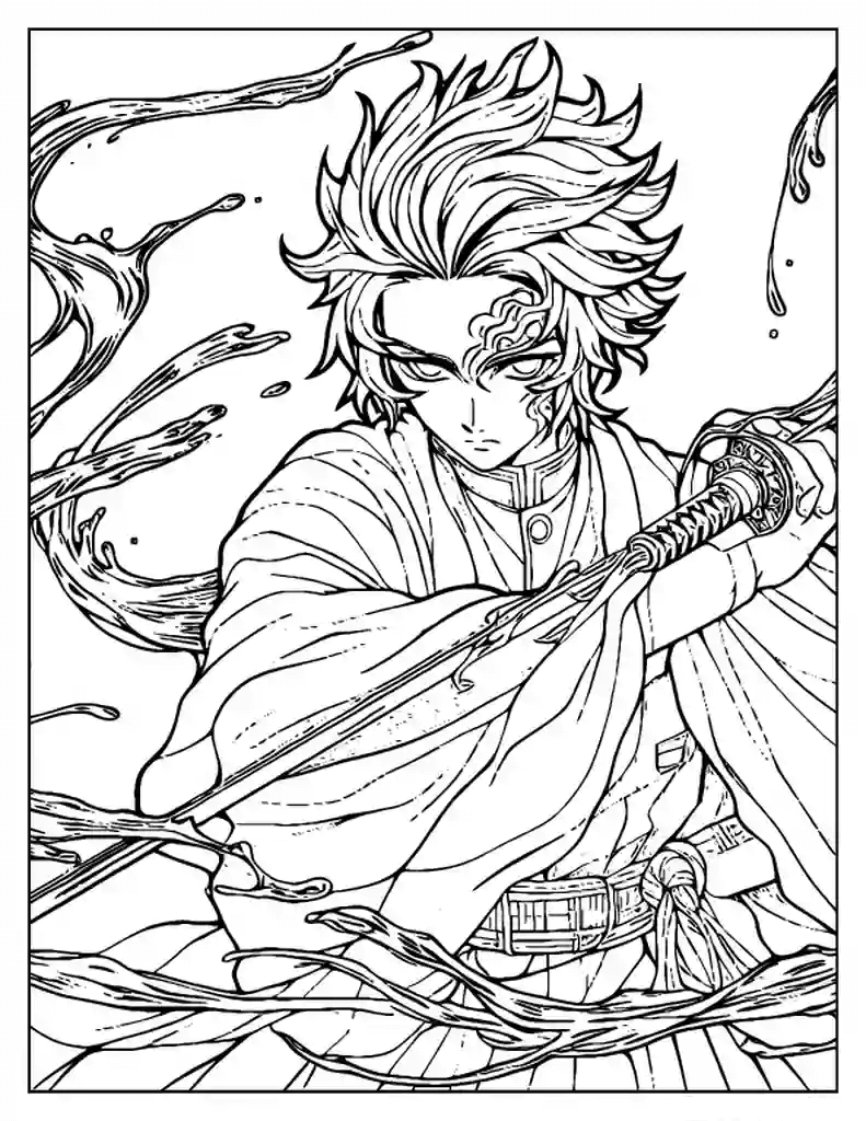 Desenho de Demon Slayer para imprimir
