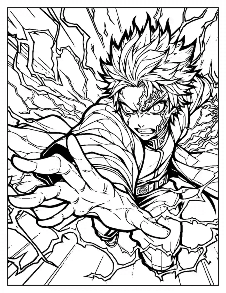 Desenho de Demon Slayer para imprimir