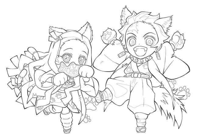 Desenho de Demon Slayer para imprimir