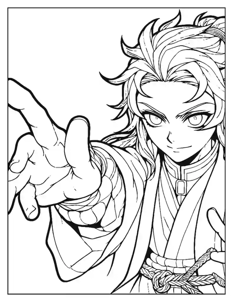 Desenho de Demon Slayer para imprimir