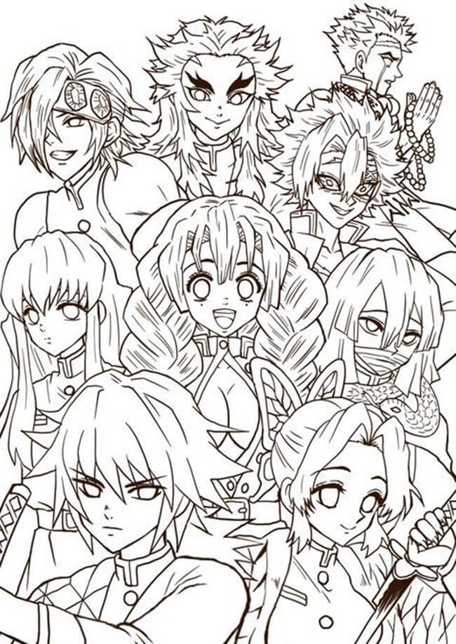 Desenhos de Demon Slayer para Imprimir e Colorir