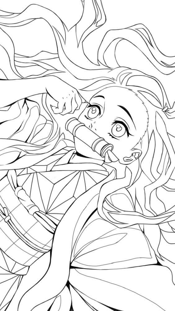 Desenho de Demon Slayer para imprimir
