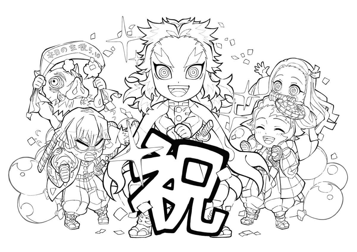 Desenho de Demon Slayer para imprimir