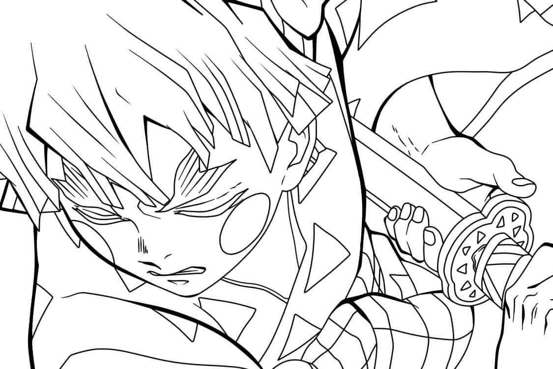 Desenho de Demon Slayer para imprimir