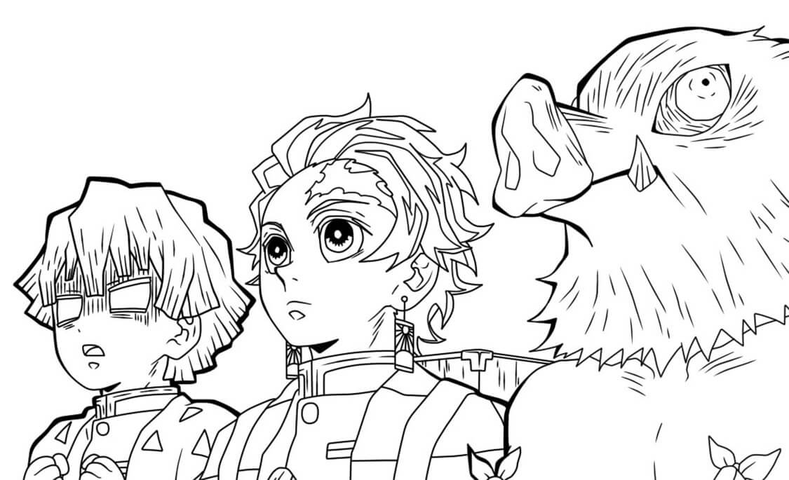 Desenho de Demon Slayer para imprimir