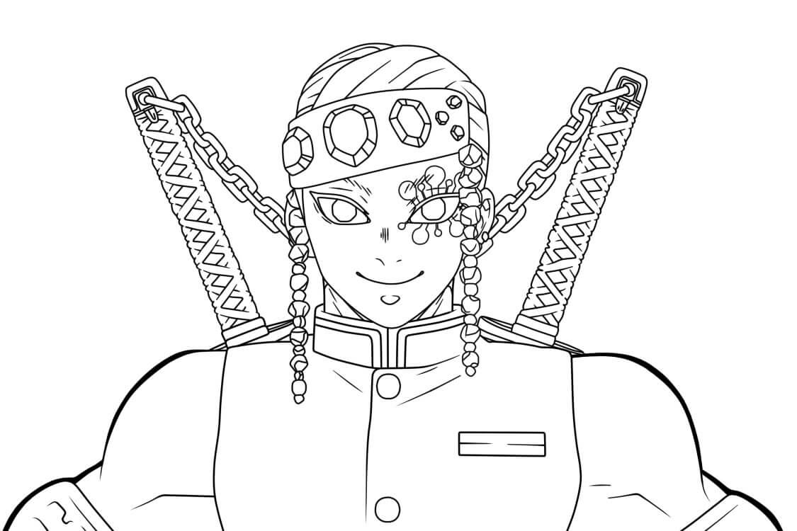 Desenho de Demon Slayer para imprimir