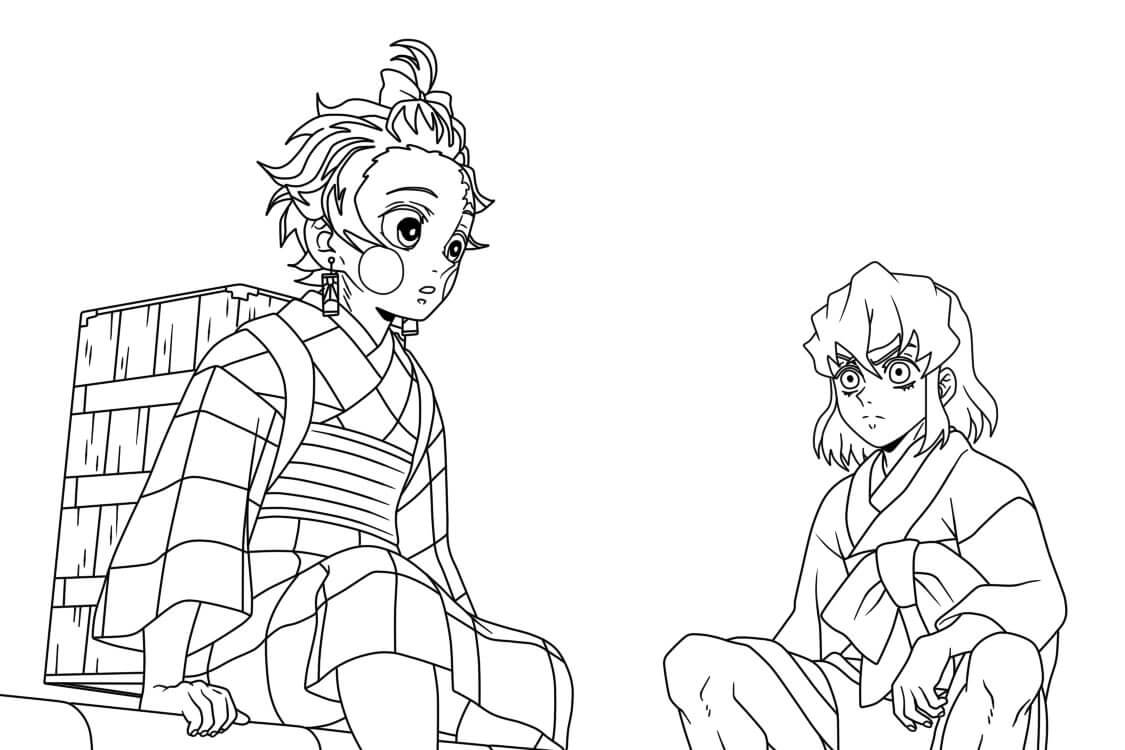 Desenho de Demon Slayer para imprimir