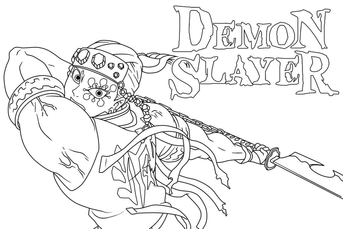Desenho de Demon Slayer para imprimir