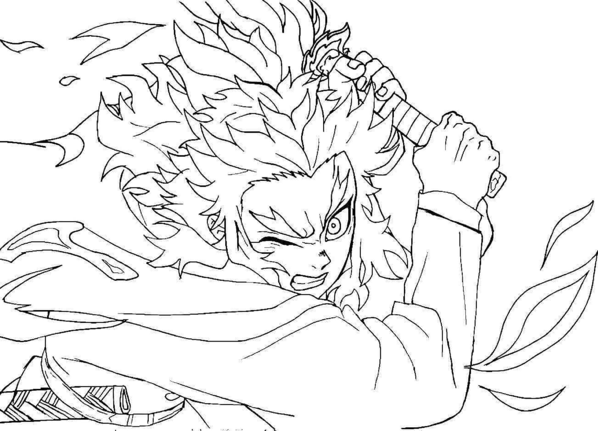 Desenho de Demon Slayer para imprimir