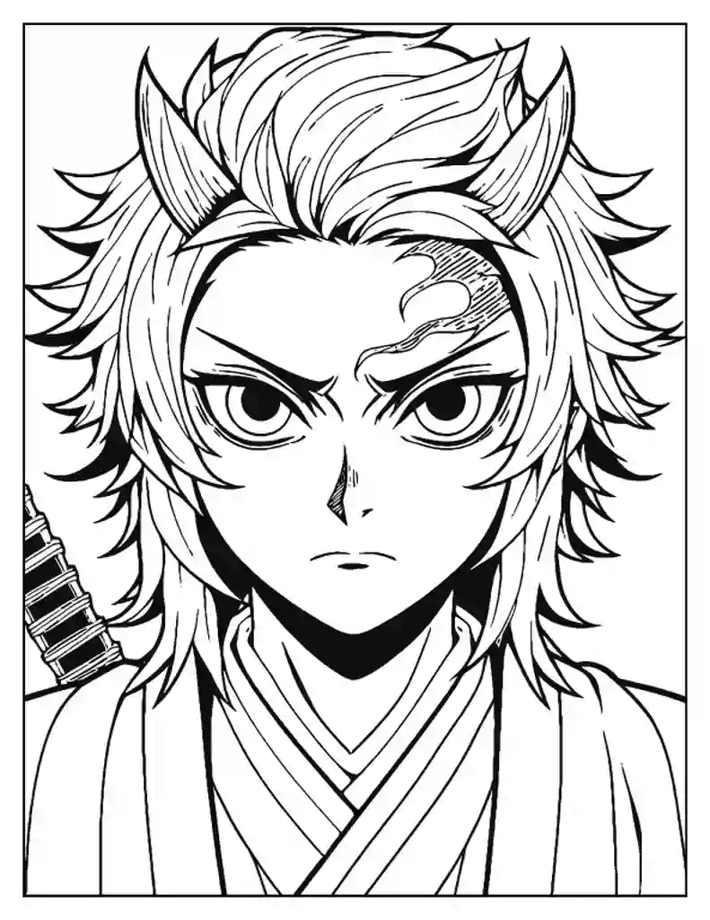 Desenho de Demon Slayer para imprimir
