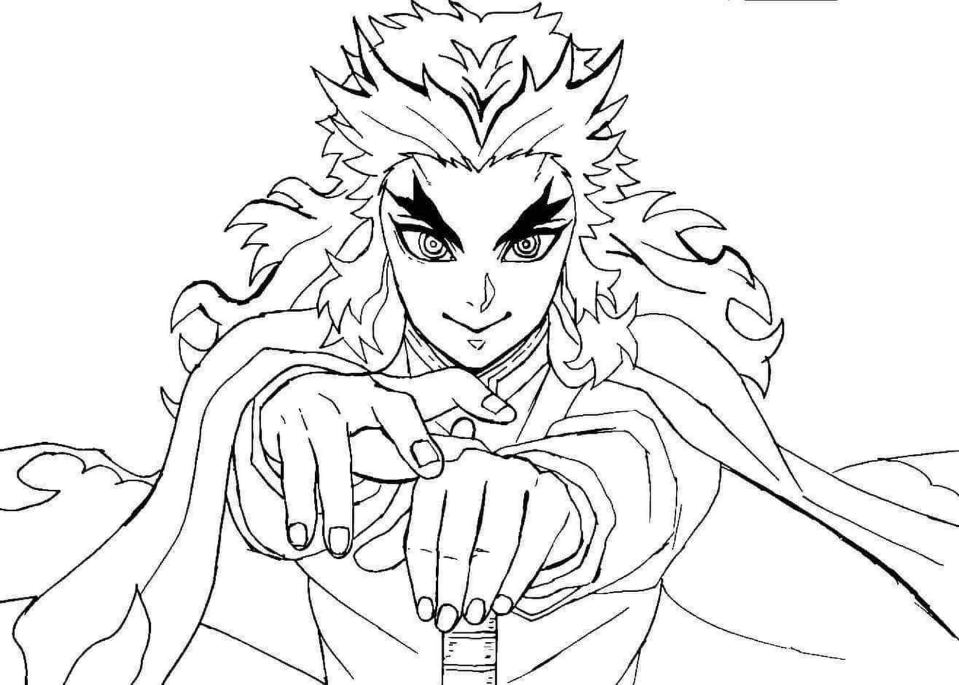 Desenho de Demon Slayer para imprimir
