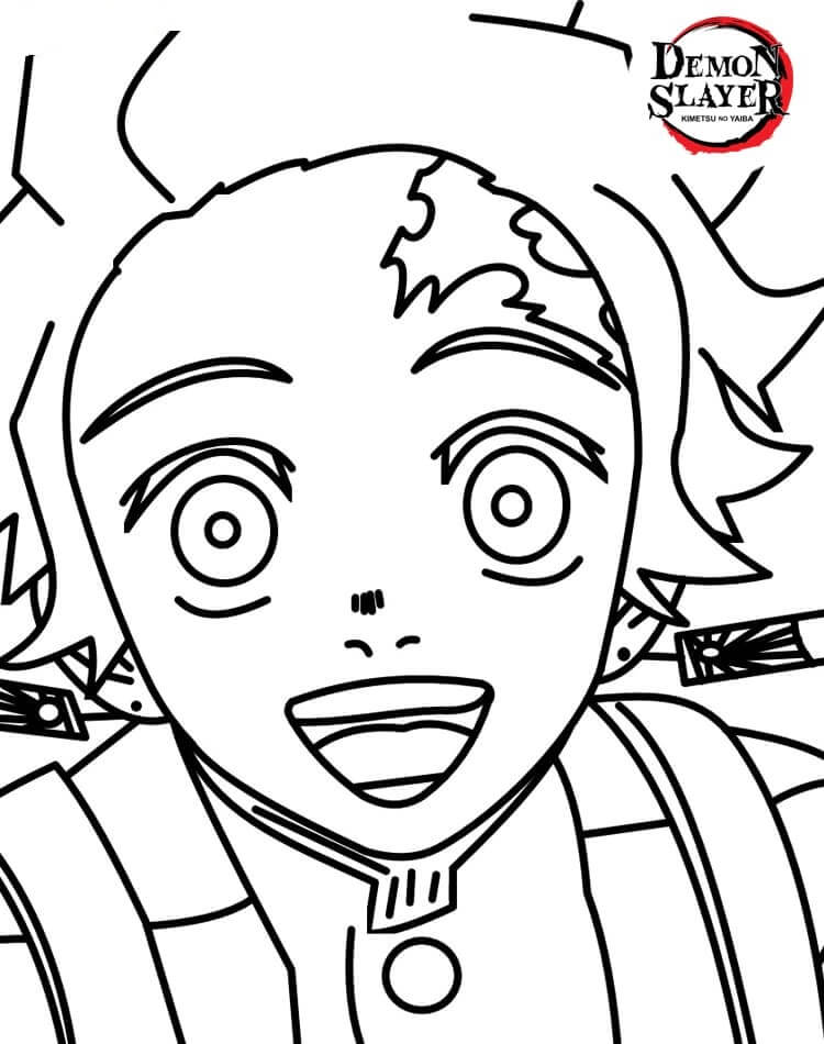 Desenho de Demon Slayer para imprimir